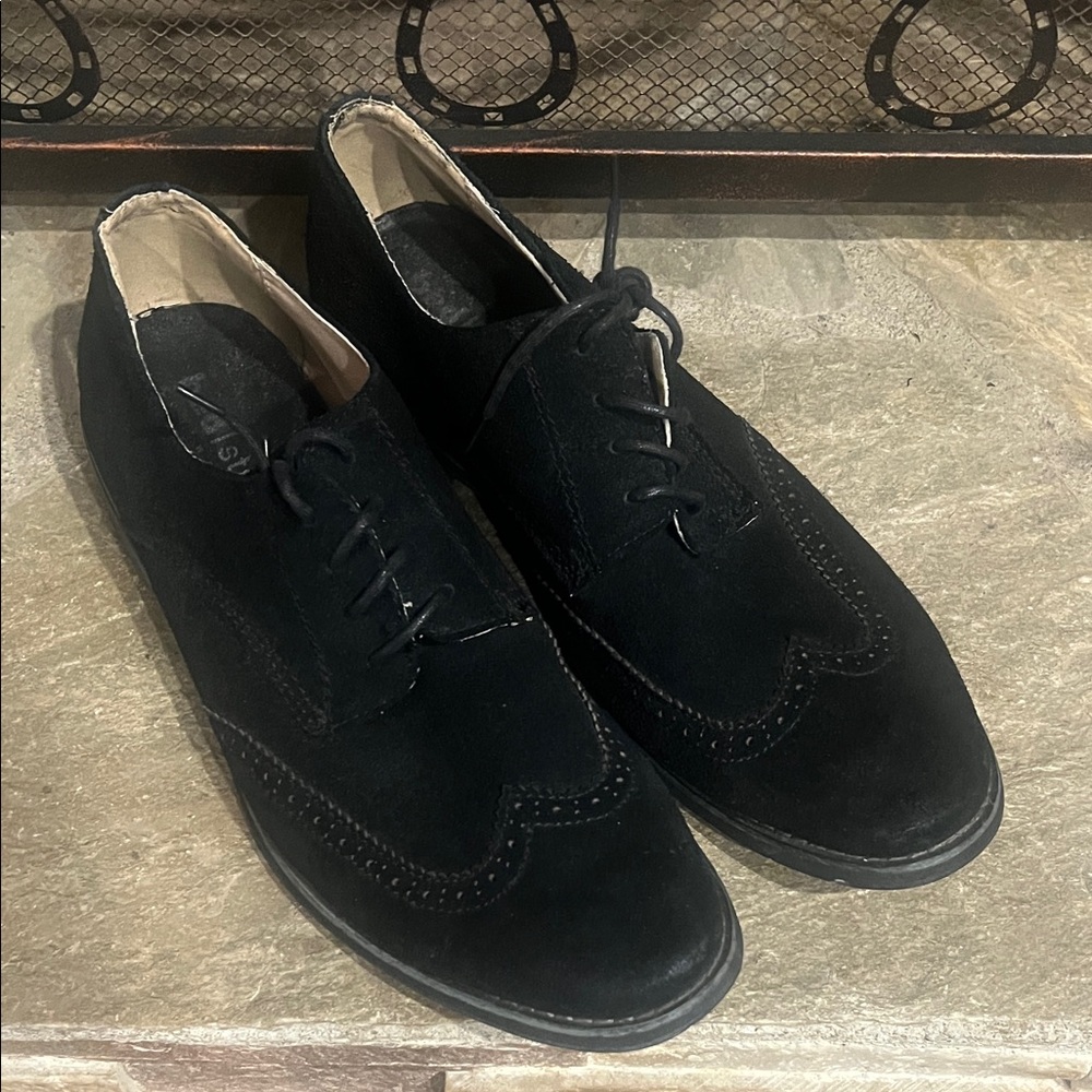BED STU 13 Black Suede Oxford Shoes